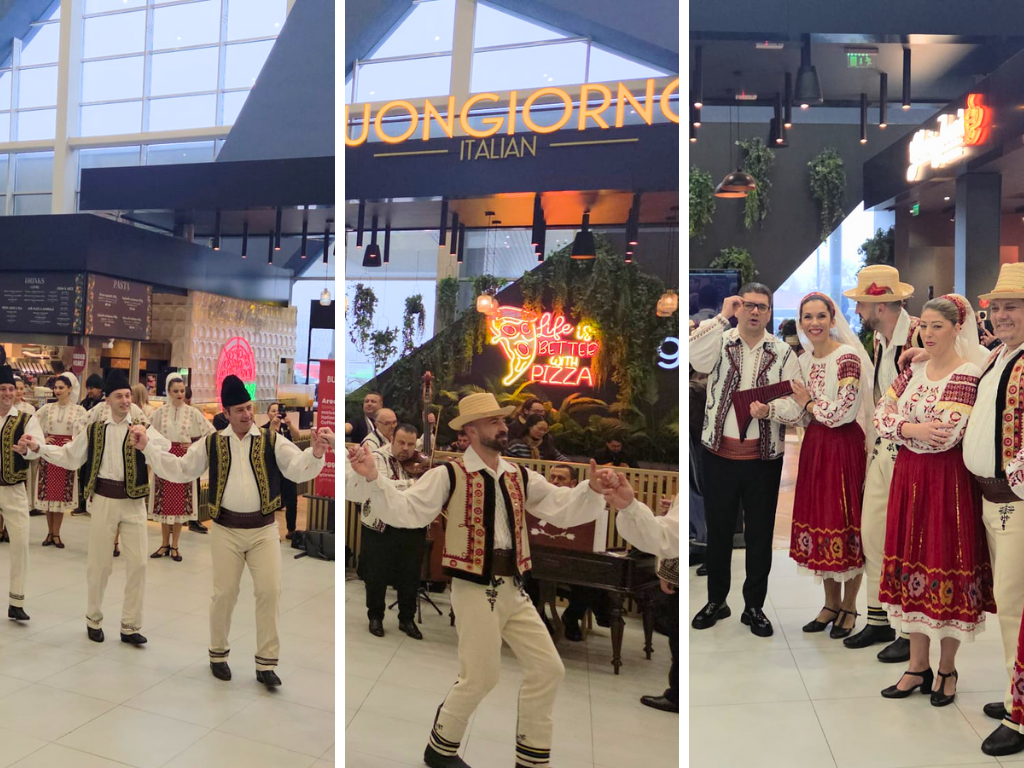 Momente autentice de dans popular românesc, surprinse fără regie, cu membri ai Ansamblului Folcloric Tarabostes, în costume tradiționale